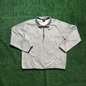 Nike Men's Light Gray Zip-Up Sweater